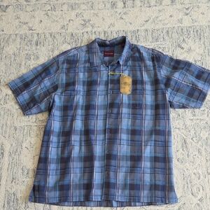 Tommy Bahama Blue and Gray Plaid Shirt
